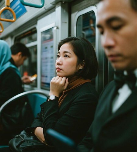 Pekerja kantoran terjebak di kereta api