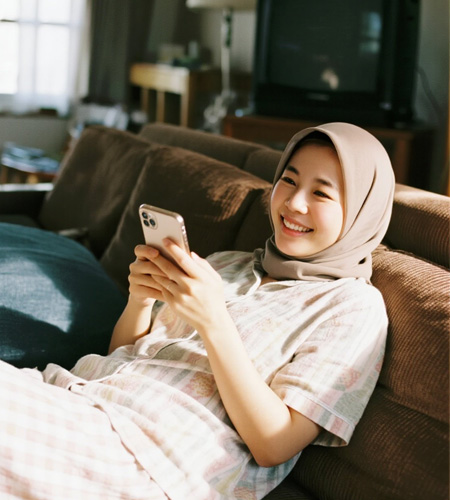 Pekerja kantoran di sofa rumah berhasil mencairkan dana