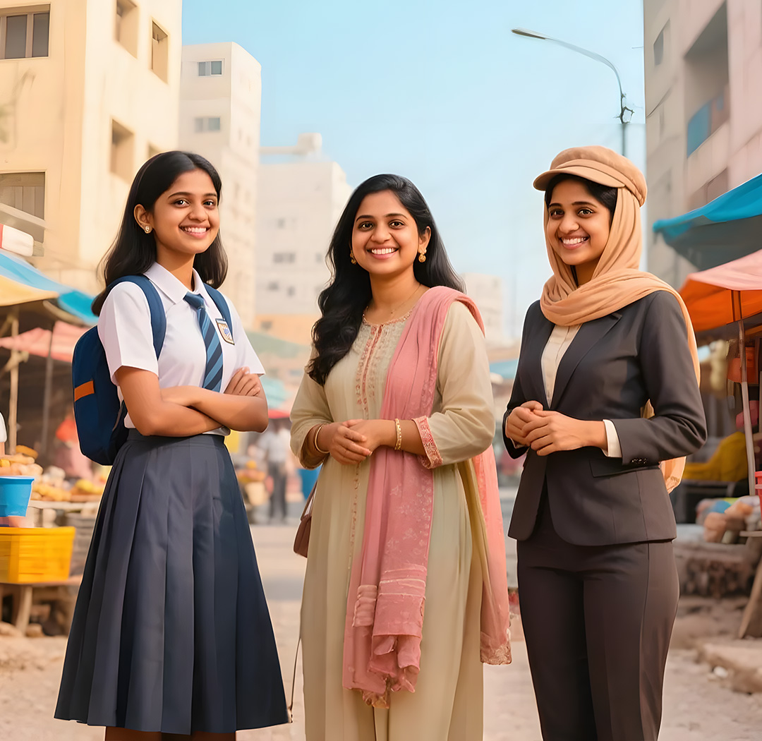 Wanita bekerja dengan ponsel dengan mudah